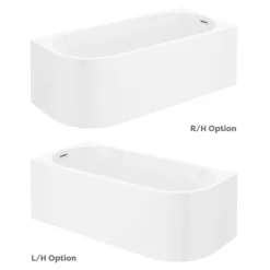 Monza 1700 X 750 Curved Free Standing Corner Bath With Screen -Bathroom Products Store mz17crnsbd1
