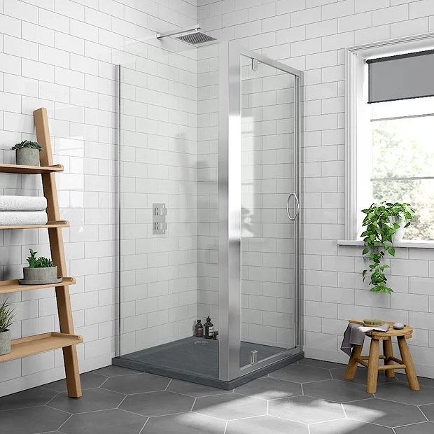 Newark 800 X 800mm Pivot Door Shower Enclosure + Slate Effect Tray 4 Newark 800 X 800mm Pivot Door Shower Enclosure + Slate Effect Tray - Image 2