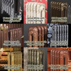 Paladin Shaftsbury 740mm High 5 Section Electric Cast Iron Radiator With 900w Heating Element -Bathroom Products Store paladinhighlightpainteffect 5