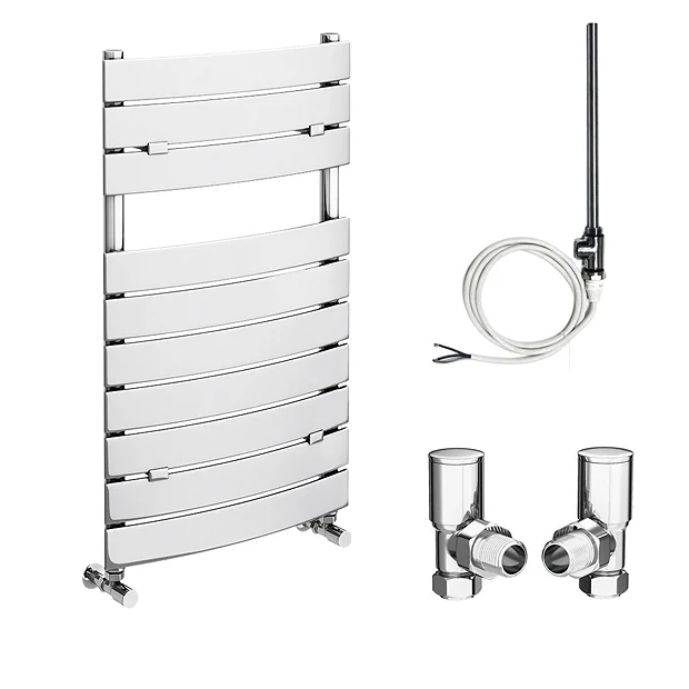 Milan 840 X 493mm Curved Heated Towel Rail (incl. Valves + Electric Heating Kit) 4 Milan 840 X 493mm Curved Heated Towel Rail (incl. Valves + Electric Heating Kit) - Image 2