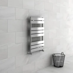 Milan 500 X 840mm Heated Towel Rail (incl. Valves + Electric Heating Kit) -Bathroom Products Store rad01ehk detail01