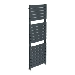 Milan Anthracite 1512 X 500mm Flat Panel Heated Towel Rail - 18 Sections -Bathroom Products Store rad15a d1a