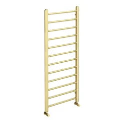 Arezzo 1200 X 500mm Brushed Brass Straight Heated Towel Rail