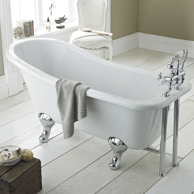 Nuie Kensington 1500 X 730mm Small Roll Top Slipper Bath Inc. Chrome Legs 4 Nuie Kensington 1500 X 730mm Small Roll Top Slipper Bath Inc. Chrome Legs - Image 2