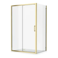Toreno Brushed Brass 1100 X 900mm Sliding Door Shower Enclosure Without Tray -Bathroom Products Store tbb128sde d1