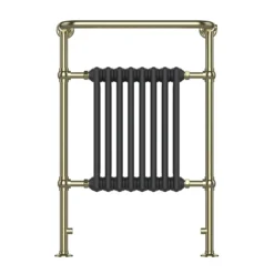 Chatsworth Savoy Traditional Heated Towel Rail Radiator (Brushed Brass & Anthracite Grey) -Bathroom Products Store trd01bba d1