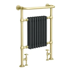 Chatsworth Savoy Traditional Heated Towel Rail Radiator (Brushed Brass & Anthracite Grey) -Bathroom Products Store trd01bba lrg