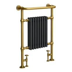 Chatsworth Savoy Traditional Heated Towel Rail Radiator (Brushed Gold & Anthracite Grey) -Bathroom Products Store trd01vga l