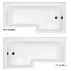 Venice Shower Bath - 1700mm L Shaped With Matt Black Abstract Grid Screen + Panel -Bathroom Products Store vagl17 d1