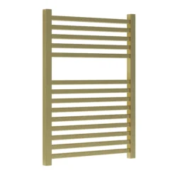 Venice Cubo Heated Towel Rail - Brushed Brass (690 X 500mm)