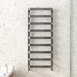 Venice Brushed Black Nickel Designer Heated Towel Rail (500 X 1200mm) -Bathroom Products Store venbn125 d1