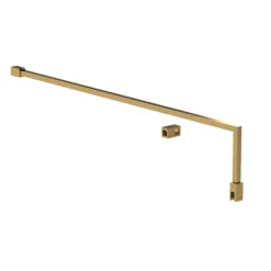 Venice Brushed Brass Wetroom Screen With Retaining Arm (1950mm High) - Various Sizes -Bathroom Products Store venrs215ba
