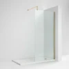 Venice Brushed Brass Wetroom Screen With Retaining Arm (1950mm High) - Various Sizes -Bathroom Products Store venrsb detail04
