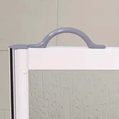Milton White LH Front Access Half Height Bi-Fold Shower Door Hinged From Fixed Panel -Bathroom Products Store vp3lhwht d1 2
