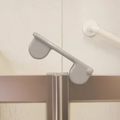 Milton Silver RH Corner Access Half Height Twin Bi-Fold Shower Doors With Fixed Panel -Bathroom Products Store vp3rhsil10x10 d2 1