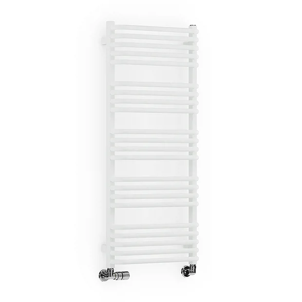 Terma Alex H1140 X W500mm White Heated Towel Rail 4 Terma Alex H1140 X W500mm White Heated Towel Rail - Image 2