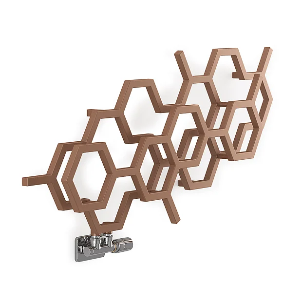 Terma Hex H502 X W1126mm Bright Copper Designer Radiator 6 Terma Hex H502 X W1126mm Bright Copper Designer Radiator - Image 4