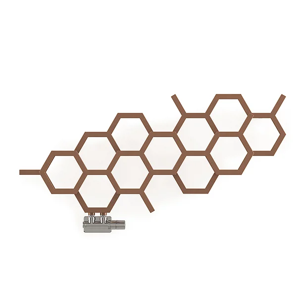 Terma Hex H502 X W1126mm Bright Copper Designer Radiator 8 Terma Hex H502 X W1126mm Bright Copper Designer Radiator - Image 6