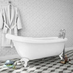 Oxford 1710 Roll Top Slipper Bath + White Leg Set -Bathroom Products Store whtox1710b nd3