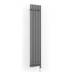 Terma Rolo Room E H1800 X W370mm Modern Grey Electric Only Towel Rail With MOA Blue Element -Bathroom Products Store wlror180037 sdgresmobp01 d2