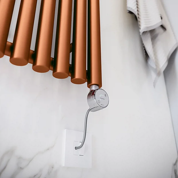 Terma Rolo Room E H1800 X W370mm True Copper Electric Only Towel Rail With MOA Blue Element 8 Terma Rolo Room E H1800 X W370mm True Copper Electric Only Towel Rail With MOA Blue Element - Image 6