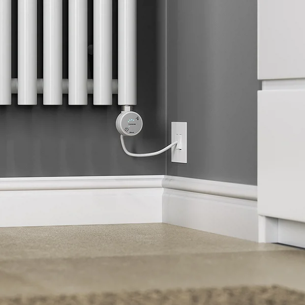 Terma Rolo Room E H1800 X W480mm White Electric Only Towel Rail With MOA Blue Element 8 Terma Rolo Room E H1800 X W480mm White Electric Only Towel Rail With MOA Blue Element - Image 6